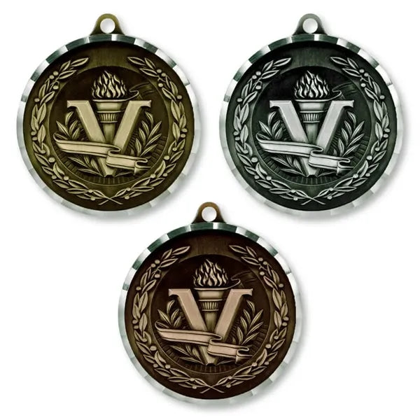 Diamond-cut Victory Medal - Engravable