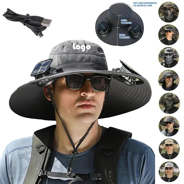 Outdoor Wide Brim 2 Solar Fan Hat