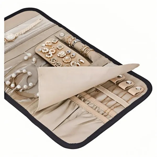 Travel Jewelry Organizer Case Foldable Roll