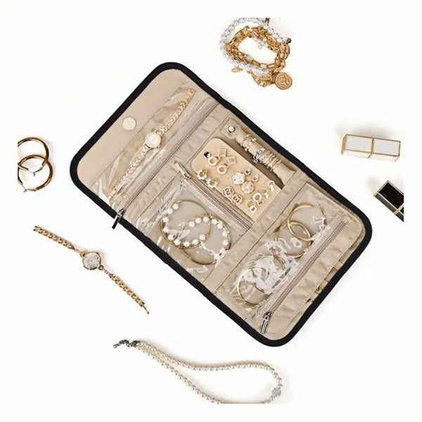 Travel Jewelry Organizer Case Foldable Roll