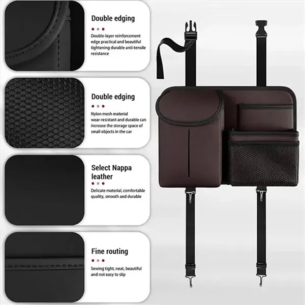 Car Backseat Organizer with Multi-Pockets & Hooks