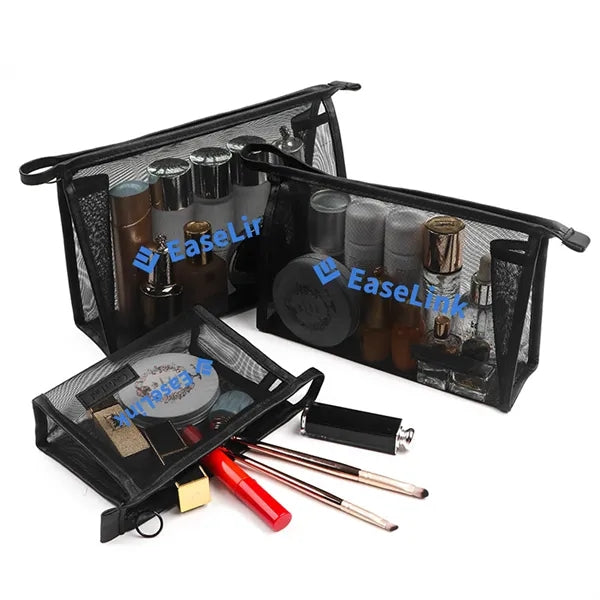Makeup Storage Case Mesh Zipper Pouch Organizer Bag
