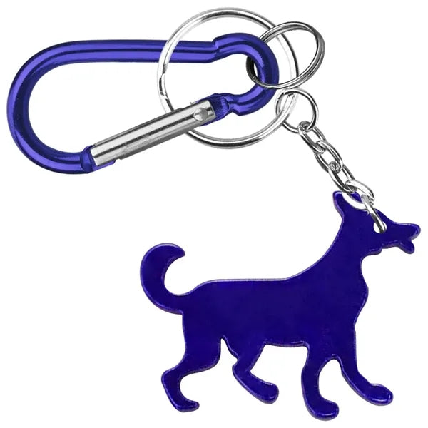 Dog Shape Bottle Opener Key Chain with Carabiner