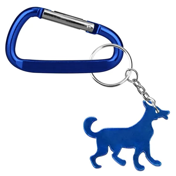 Dog Shape Bottle Opener Key Chain with Carabiner