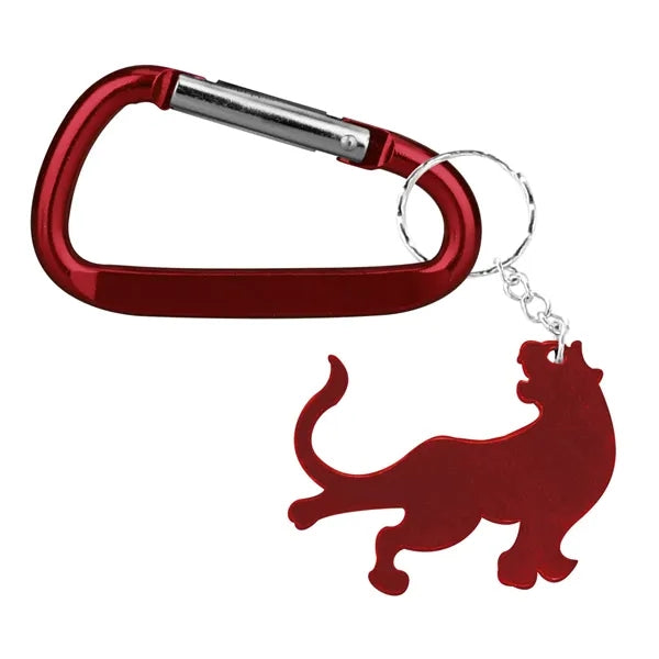 Tiger Shape Bottle Opener Key Chain with Carabiner