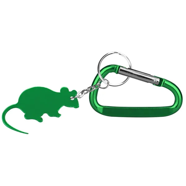 Mouse Shape Bottle Opener Key Chain with Carabiner