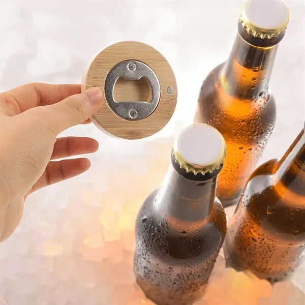 Wood Bamboo Refrigerator Fridge Magnet Beer Bottle Opener