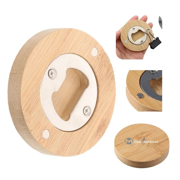 Wood Bamboo Refrigerator Fridge Magnet Beer Bottle Opener