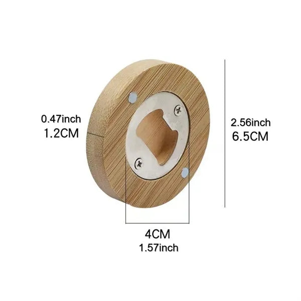 Wood Bamboo Refrigerator Fridge Magnet Beer Bottle Opener