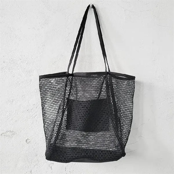 Mesh Beach Tote Women's Shoulder Handbag with Inner Pocket