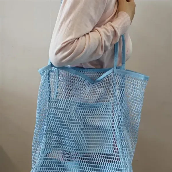 Mesh Beach Tote Women's Shoulder Handbag with Inner Pocket