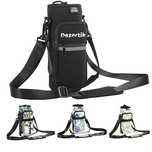 40oz Neoprene Water Bottle Carrier Bag w/ Phone Pocket