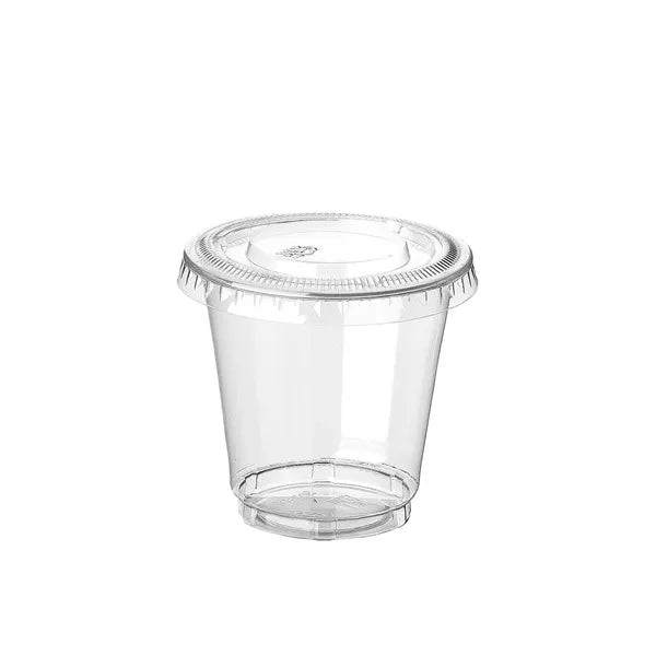 1/2/3oz Disposable Clear PET Cup w/ Lid