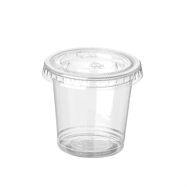 1/2/3oz Disposable Clear PET Cup w/ Lid
