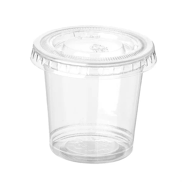 1/2/3oz Disposable Clear PET Cup w/ Lid