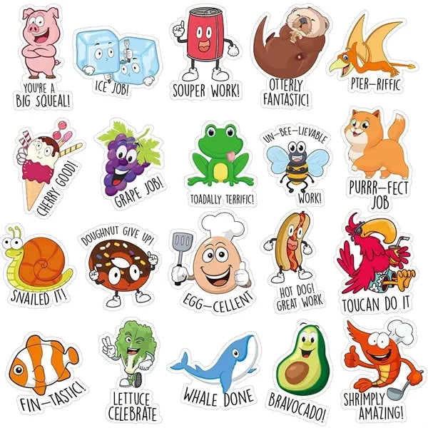 Waterproof Cartoon Stickers for Kids Classroom