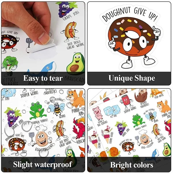 Waterproof Cartoon Stickers for Kids Classroom