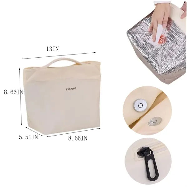 Simple lunch insulated handbag
