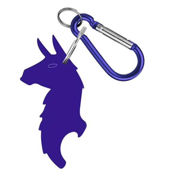 Llama Shape Bottle Opener Key Ring with Carabiner