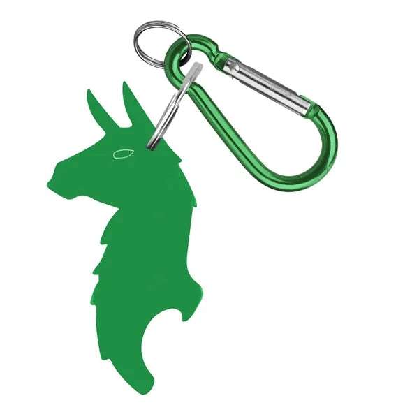 Llama Shape Bottle Opener Key Ring with Carabiner