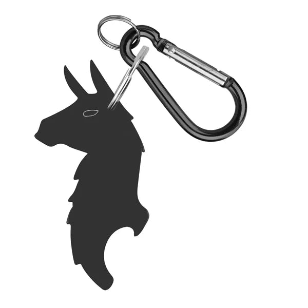 Llama Shape Bottle Opener Key Ring with Carabiner