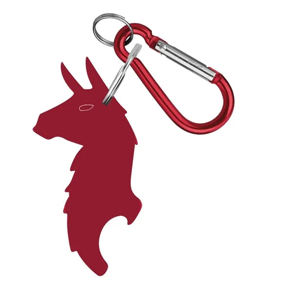 Llama Shape Bottle Opener Key Ring with Carabiner