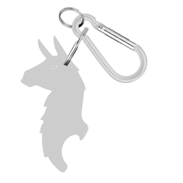 Llama Shape Bottle Opener Key Ring with Carabiner