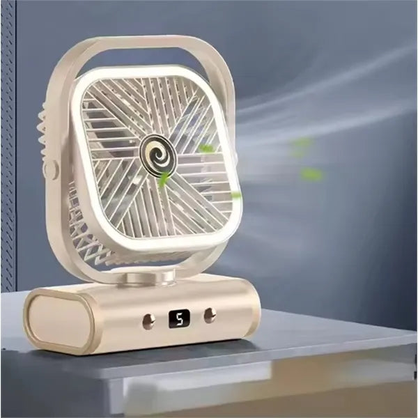 1200 mAh Portable Small Desk Fan with Night Light