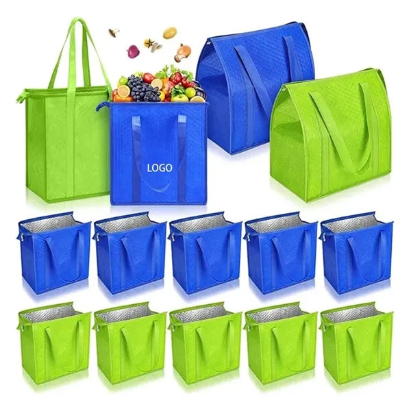 Nonwoven Insulated Cooler Tote Bag w/Zipper Liner