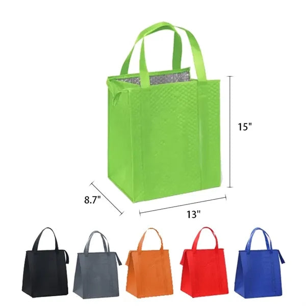 Nonwoven Insulated Cooler Tote Bag w/Zipper Liner