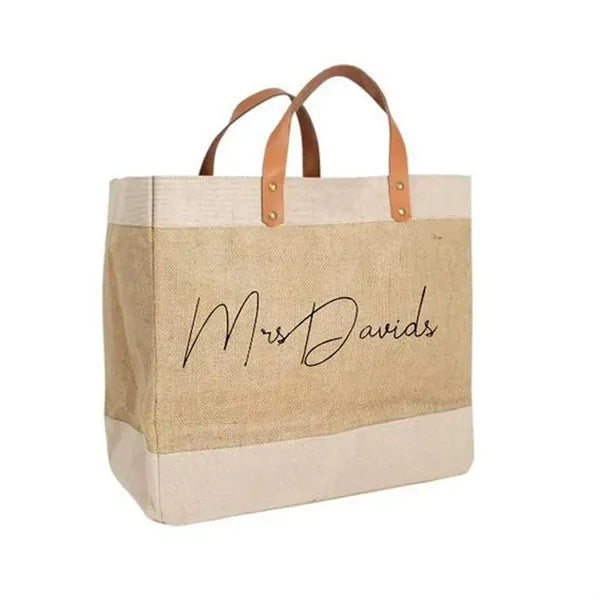 Jute Gift Bags w/ handle Burlap Grocery Shopping Tote