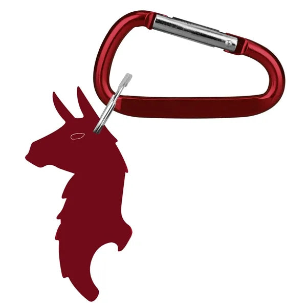 Llama Shape Bottle Opener Key Ring with Carabiner