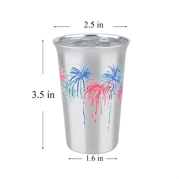 5oz Color-Changing Aluminum Cold Drink Cup - Firework Design