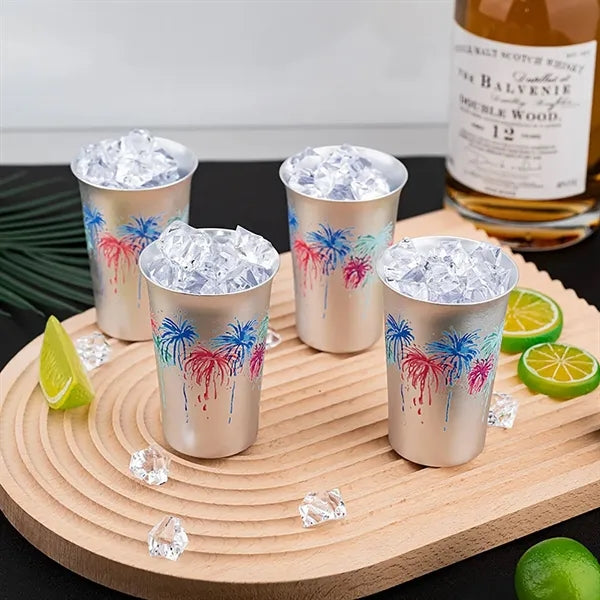 5oz Color-Changing Aluminum Cold Drink Cup - Firework Design