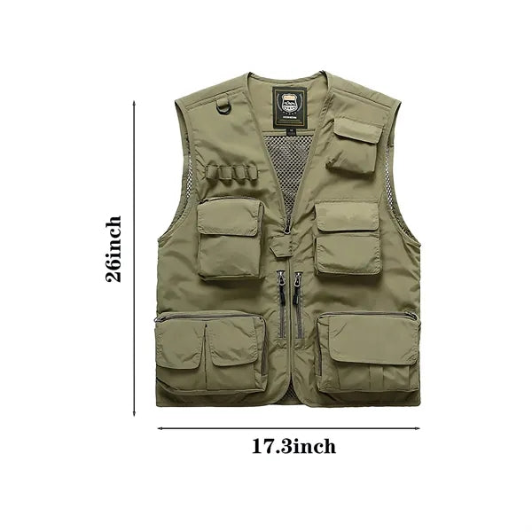 Multi-functional Outdoor Quick-Drying Vest w/ Mesh & Zipper