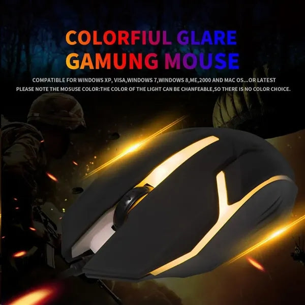 USB Colorful Glow Wired Mouse for Laptop Desktop