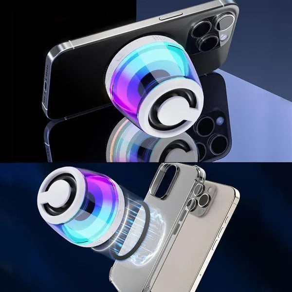 Portable Mini Bluetooth Speaker - Magnetic Base & RGB LED