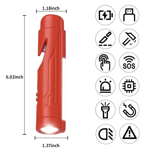 Emergency Safety Flashlight - Window Breaker & Strobe Light