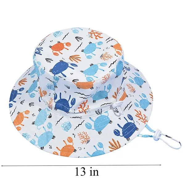 Kids Sun Protection Beach Hat w/ Wide Brim