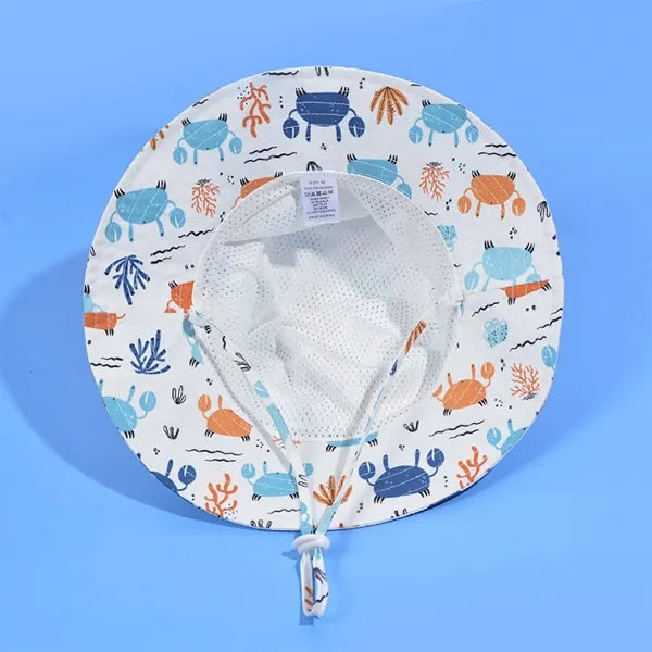 Kids Sun Protection Beach Hat w/ Wide Brim