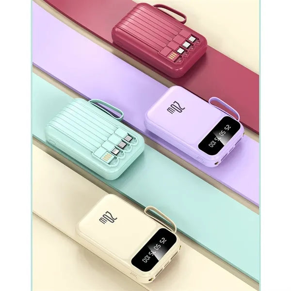 Ultra-Compact 20000mAh Power Bank with Flashlights