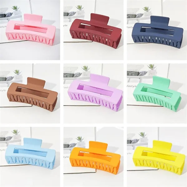 Large Rectangular Plastic Hair Claw Clips for Women