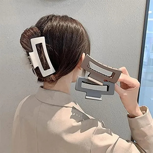 Large Rectangular Plastic Hair Claw Clips for Women