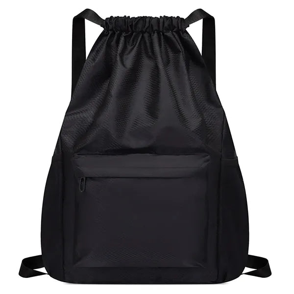 Drawstring Water Resistant Sports Backpack With Side Pocket