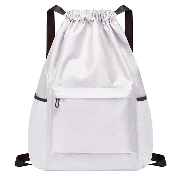 Drawstring Water Resistant Sports Backpack With Side Pocket