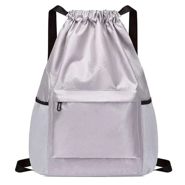 Drawstring Water Resistant Sports Backpack With Side Pocket