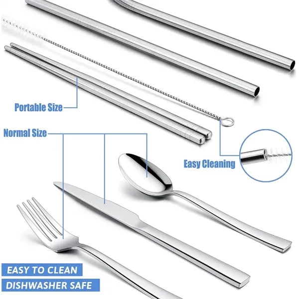 Portable Tableware Travel Utensils with Case
