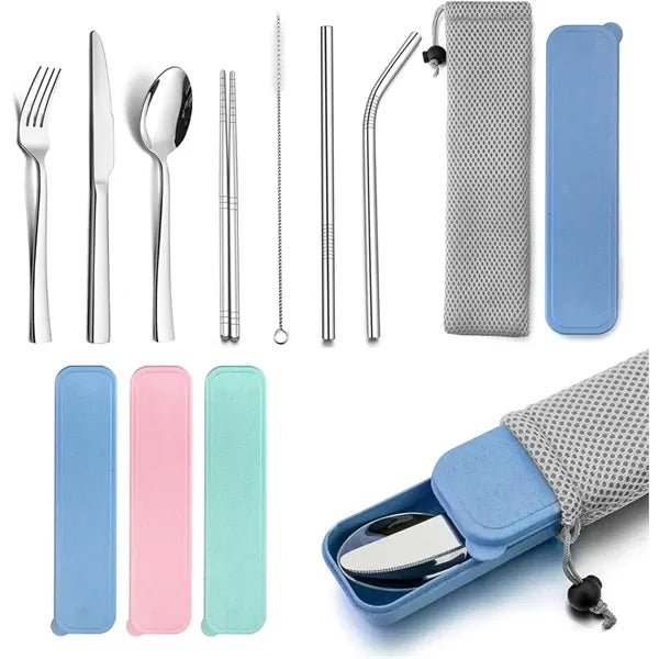 Portable Tableware Travel Utensils with Case