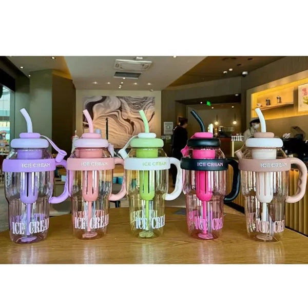 Generic Water Bottle With Straw And Handle