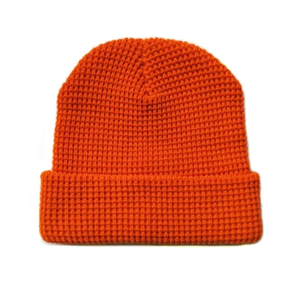 Waffle Beanie Hat with Warm Ear Pads for Winter